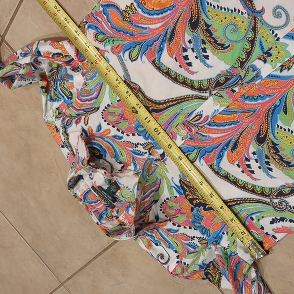 Lauren Ralph Lauren Paisley Button Down Shirt Size Small - Picture 3 of 4